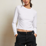 Jamie Recycled Cotton Long Sleeve White