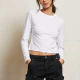 Jamie Recycled Cotton Long Sleeve White