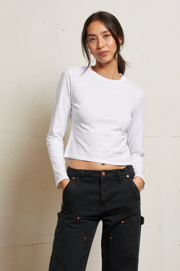 Jamie Recycled Cotton Long Sleeve White