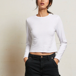 Jamie Recycled Cotton Long Sleeve White