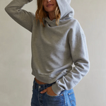 Heart Hoodie Fleece Pullover Hoodie Heather Grey