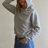 Heart Hoodie Fleece Pullover Hoodie Heather Grey