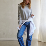 Heart Hoodie Fleece Pullover Hoodie Heather Grey