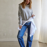 Heart Hoodie Fleece Pullover Hoodie Heather Grey