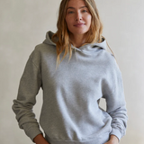Heart Hoodie Fleece Pullover Hoodie Heather Grey