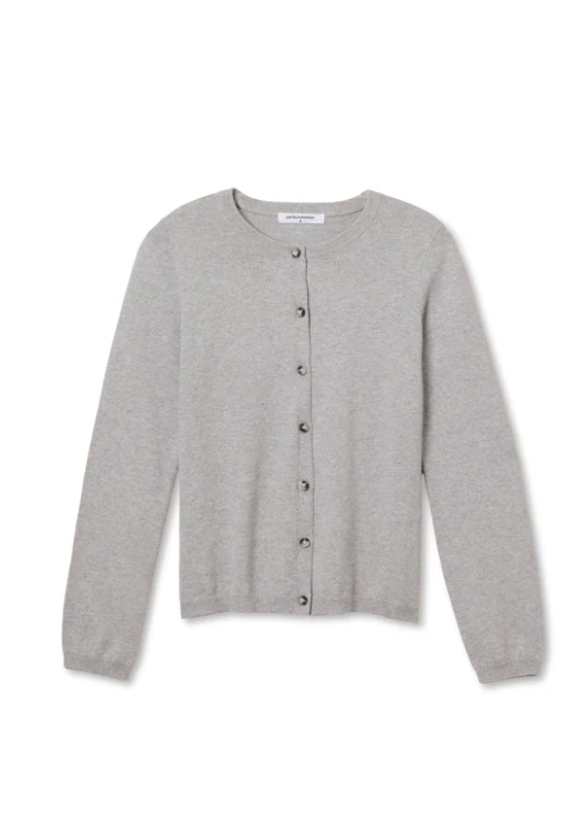 Moira Cotton Cashmere Cardigan Heather Grey