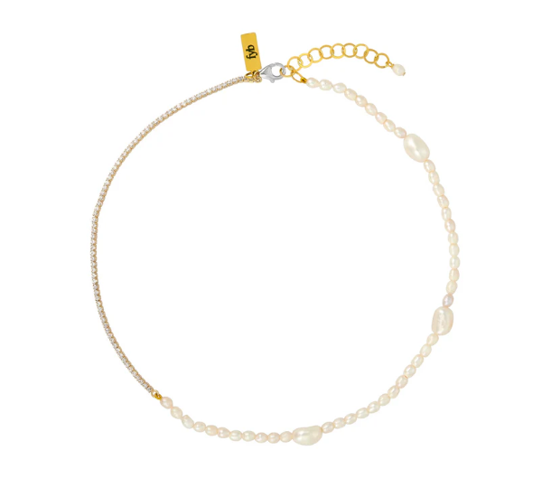 Rosalie Pearl Necklace Gold