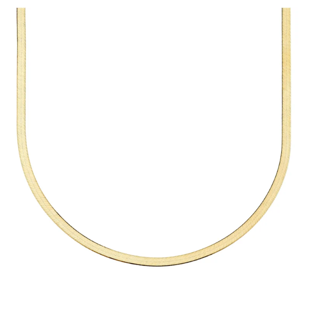 Isabella Herringbone Necklace Gold