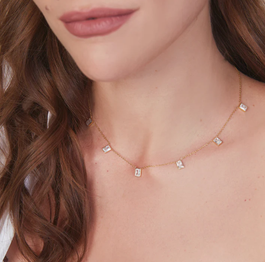 Brooke Baguette Necklace Gold