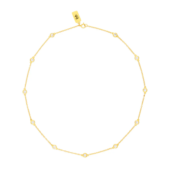 Rian CZ Necklace Gold 16"