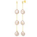 Lucia Champagne Pearl Earrings Gold