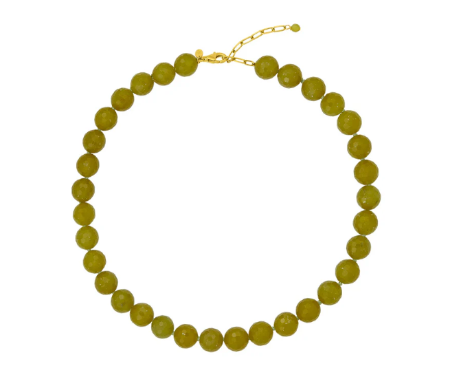 Paloma Necklace Olive Jade
