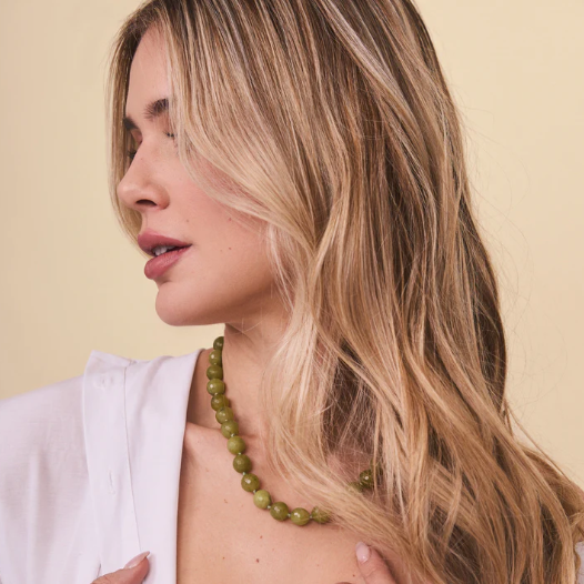Paloma Necklace Olive Jade
