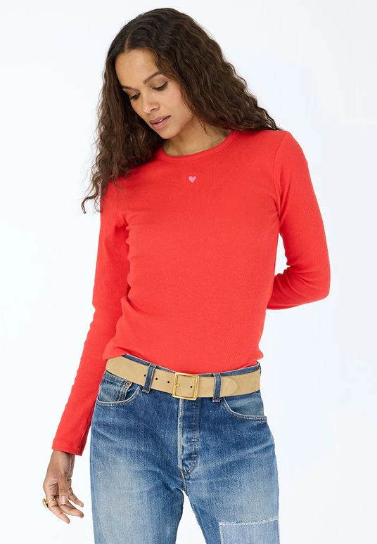 KR Long Sleeve Rib Tee Red