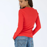 KR Long Sleeve Rib Tee Red