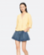 Alberte Solid Bubble Sleeve Blouse Yellow