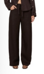 Brynn Drawstring Linen Trouser Chocolate Brown