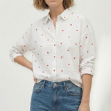 Embroidered Hearts Button Down