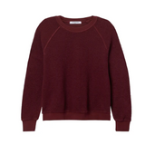 Ziggy Inside Out Fleece Long Shrunken Crewneck Sweatshirt Dark Burgundy