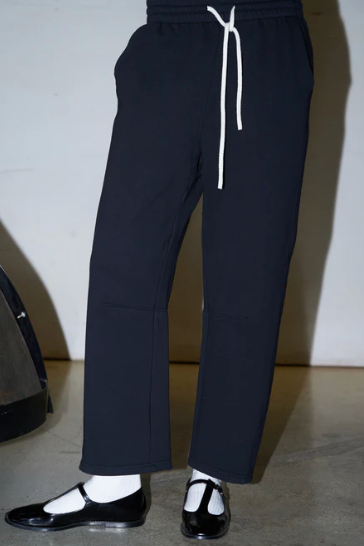 Fallon Structured Fleece Barrel Pants True Black