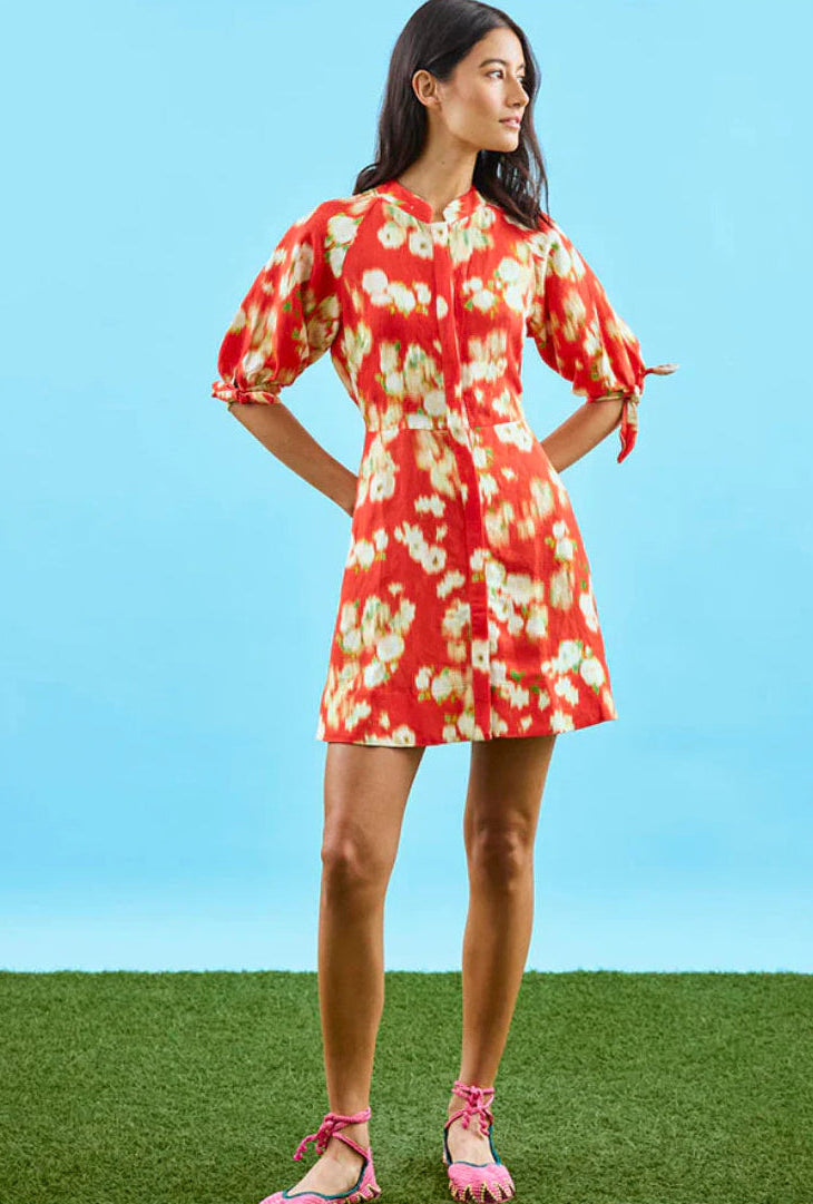 Molly Dress Aperol Ikat