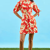 Molly Dress Aperol Ikat