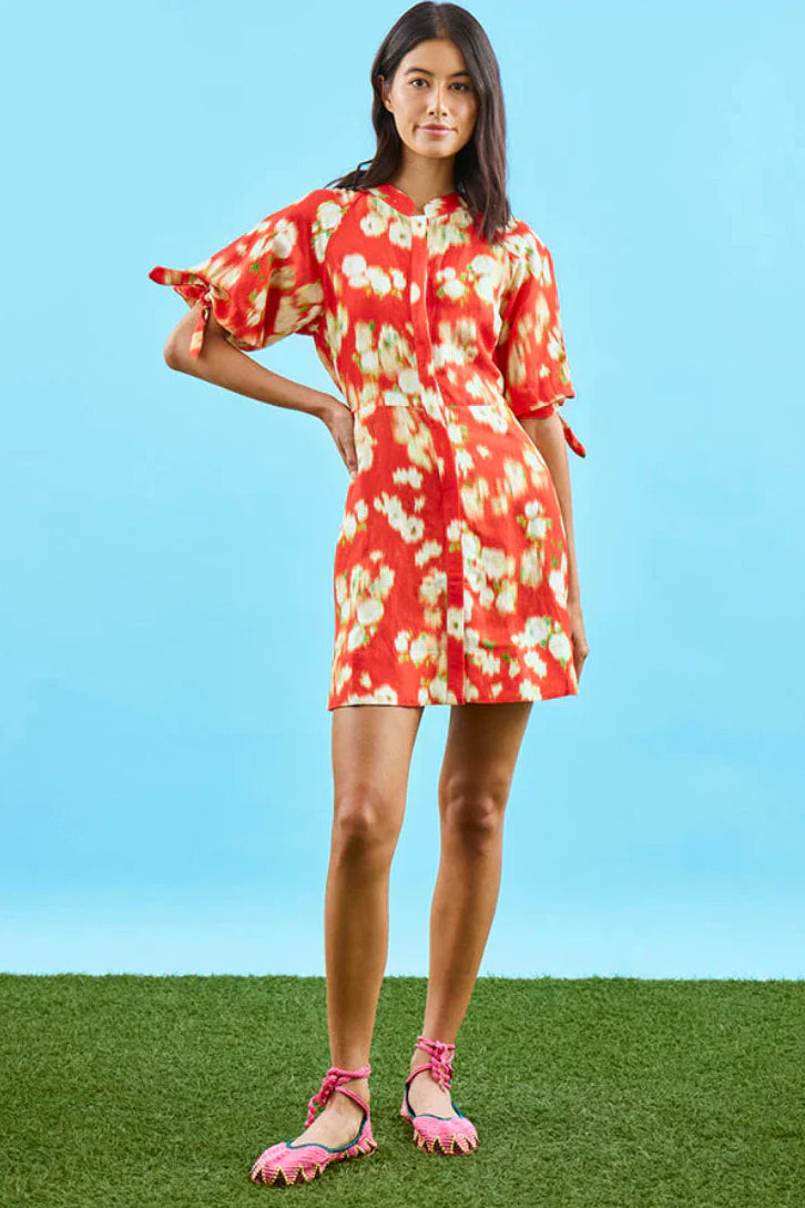 Molly Dress Aperol Ikat