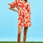 Molly Dress Aperol Ikat