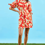 Molly Dress Aperol Ikat