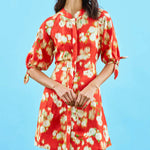 Molly Dress Aperol Ikat