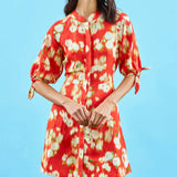 Molly Dress Aperol Ikat