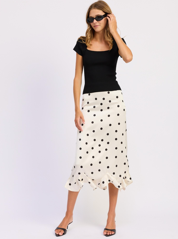 Polka Dot Slip Skirt