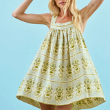 Tipper Dress Green Trellis