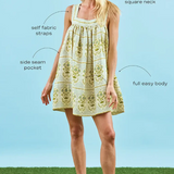 Tipper Dress Green Trellis