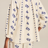 Winslet Long Sleeve Top Cream/Cobalt