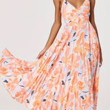 Blythe Dress Orange Blue Floral