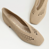 Kasey Knit Ballet Flat Summer Sand Woven Fabric