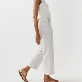 Frankie Cropped Pant Ivory/Blue Crinkled Stripe