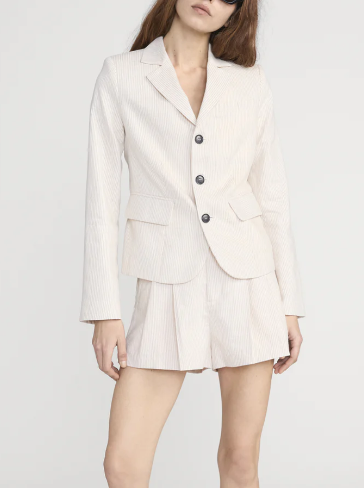The Striped Smart Blazer Ecru Multi
