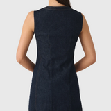 Patch Pocket Dress Dark Rinse