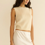 Louden Cashmere Cable Sleeveless Shell