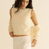 Louden Cashmere Cable Sleeveless Shell