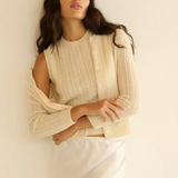 Louden Cashmere Cable Sleeveless Shell