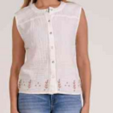 Gauzy Embroidery Top