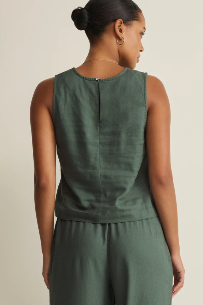 Sloane Linen Top Everglade