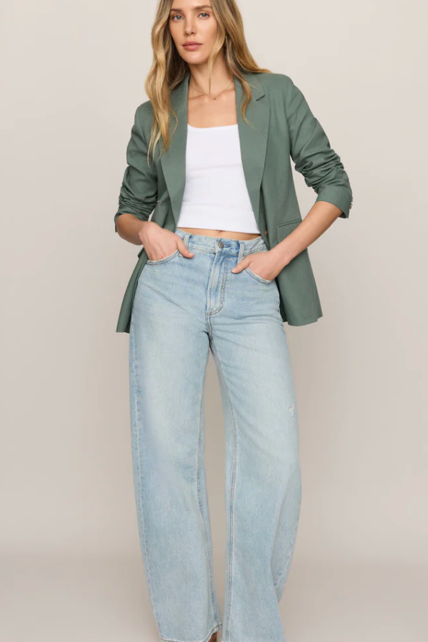 Evan Linen Blazer Everglade