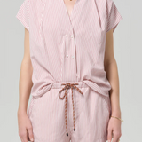 Penelope Blouse in Raspberry Stripe