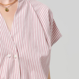 Penelope Blouse in Raspberry Stripe