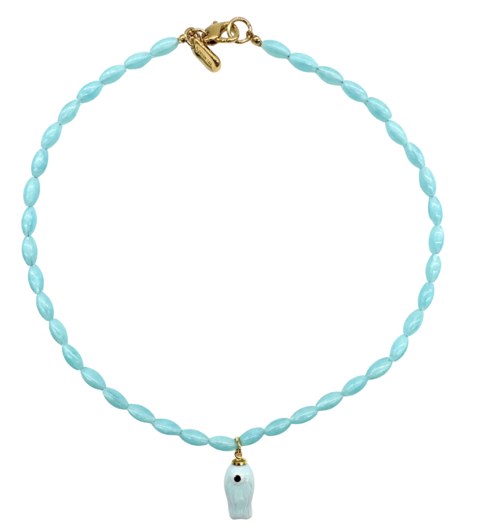Beaded Necklace and Fish Charm