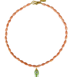Beaded Necklace and Fish Charm
